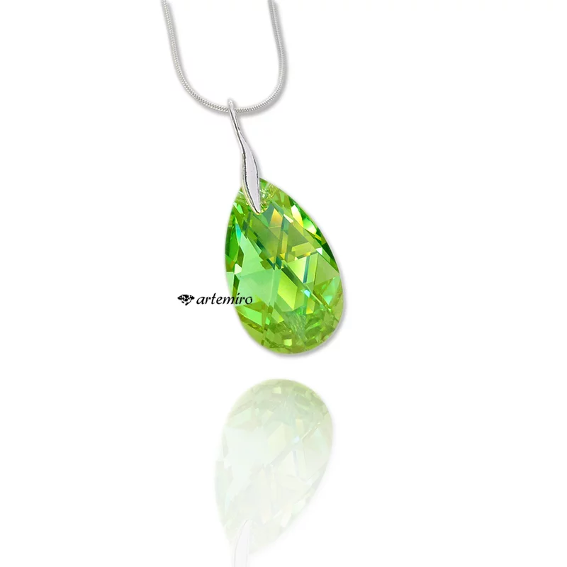 Zawieszka-z-krysztalkiem-swarovski-crystals-migdal-peridot-srebrna-arte39-zdj1 Zawieszka z kryształkiem Swarovski Crystals migdał Peridot AB srebrna