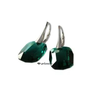 Kolczyki Swarovski graphic Emerald srebrne