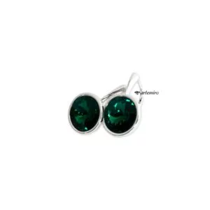 Kolczyki Swarovski rivoli Emerald srebrne