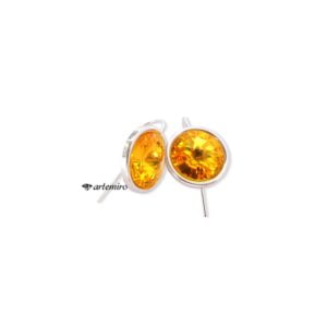 Kolczyki Swarovski rivoli Sunflower srebrne