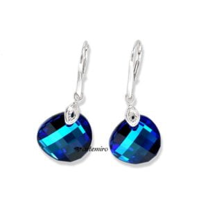 Kolczyki Swarovski Twist Bermuda Blue srebrne