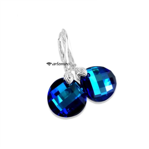 Kolczyki Swarovski Twist Bermuda Blue srebrne