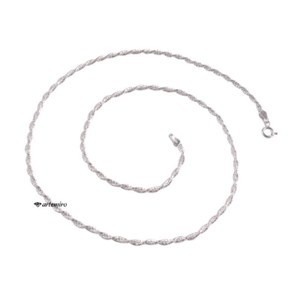 Łańcuszek srebrny pleciony coreana 45cm