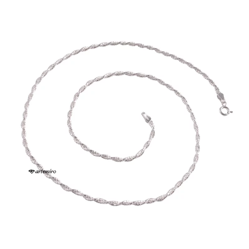 Łańcuszek srebrny pleciony coreana 45cm 2 Łańcuszek srebrny pleciony coreana 45cm