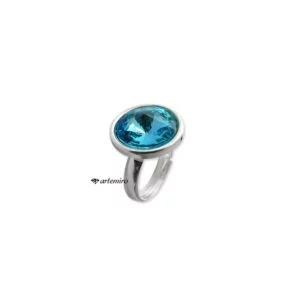 Pierścionek Swarovski rivoli Aquamarine srebrny