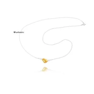 Srebrny łańcuszek celebrytka z serduszkiem Swarovski Golden Shadow