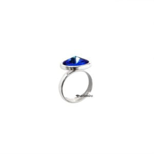 Srebrny pierścionek Swarovski rivoli Sapphire