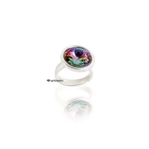 Srebrny pierścionek z kryształkiem Swarovski Crystals rivoli Vitrail Light