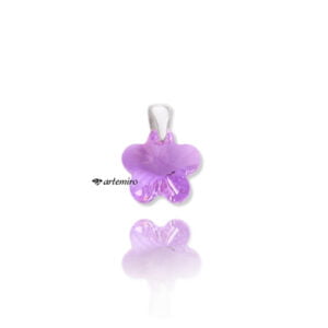 Zawieszka z kryształkiem Swarovski Crystals flower Violet srebrna