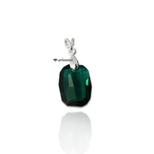 Zawieszka z kryształka Swarovski Crystals graphic Emerald srebrna