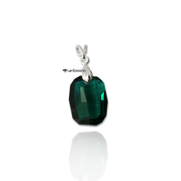 Zawieszka z kryształka Swarovski Crystals graphic Emerald srebrna