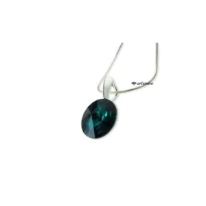 Zawieszka Swarovski rivoli Emerald srebrna