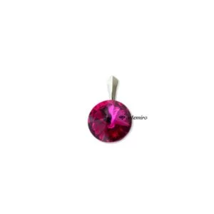 Zawieszka Swarovski rivoli Fuchsia srebrna