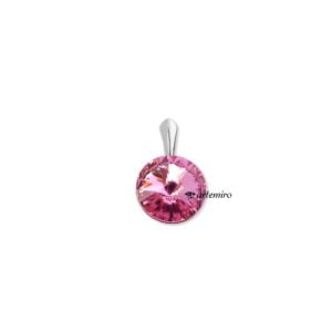 Zawieszka Swarovski rivoli Light Rose srebrna