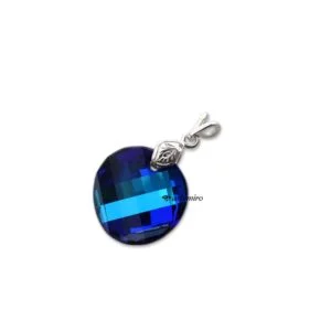 Zawieszka Swarovski twist Bermuda Blue srebrna